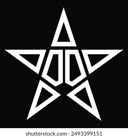 Logo monogram with star shape on black background design template