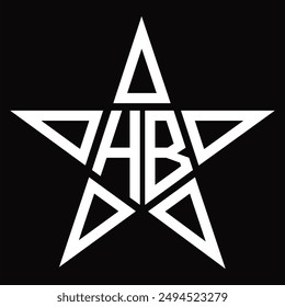 Logo Monogramm mit Sternform auf schwarzem Hintergrund Design Vorlage