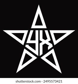 Logo monogram with star shape on black background design template