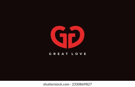 logo monogram style with combination letter G and love shape