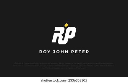 logo monogram style initial letter RJP