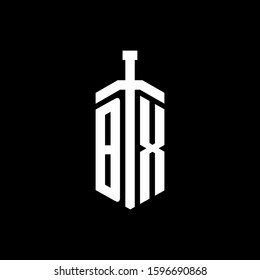 Logo Monogram Sword Element Ribbon Design: เวกเตอร์สต็อก (ปลอดค่า ...