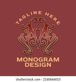 Logo Monogram Vintage M victorian