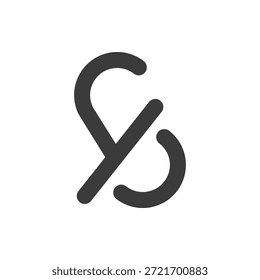 the logo is the monogram Y and S. Unique and elegant.