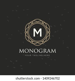 Logo Monogram,Logo M Letter,Circles Logo,Geometric Logo,Abstract monogram elegant logo design template. 