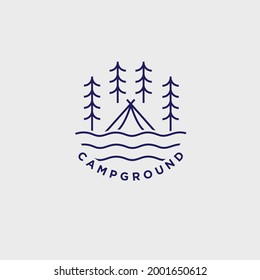 logo monoline lanskap, vektor, lineart