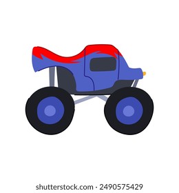 logo monster truck cartoon. wheel jeep, race road, big typography logo monster truck sign. isolated symbol vector illustration