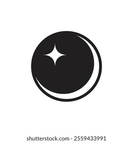 Logo moon and star unique design with blank background