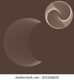 Logo with moon and stars in Boho style.  geometric shapes  .Minimal design with modern art elements . Trendy icon  . Vector illustration .