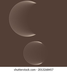 Logo with moon and stars in Boho style.  geometric shapes  .Minimal design with modern art elements . Trendy icon  . Vector illustration .