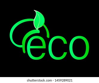 A logo for the most ecological among us, tells the whole world your company is great for the environment. A design of a green eco with a leaf on a black background makes it perfect for a presentation