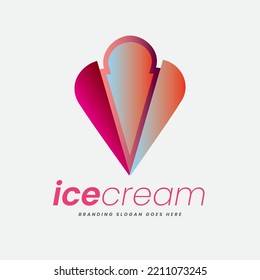 Logo is mostly suitable for dessert, vanilla shop, delicious ice cream, fruit flavor, snake bar and for fruit ingredients, various chocolate food culture.