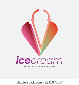 Logo is mostly suitable for dessert, vanilla shop, delicious ice cream, fruit flavor, snake bar and for fruit ingredients, various chocolate food culture.