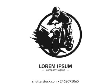 Logo of a motocross bike icon silhouette design on light background