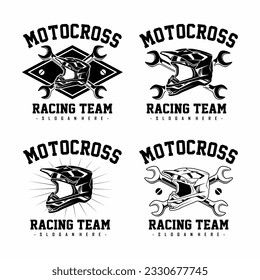 Logo-Motocross-Vektorgrafik, Logo-Pack-Motocross-Helm-Symbol