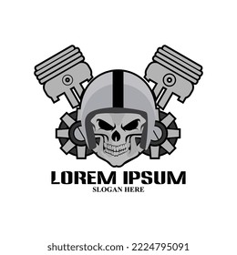logo with a motorcycle theme, perfect for workshops, factories, racing, motorcycle communities, screen printing, helmets, machines, etc.