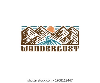 logo Mountain badge in vintage design