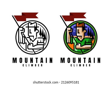 Logo-Climber-Vektor-Vektorgrafik-Vorlage mit einfachem elegantem Design, gut für jede Branche