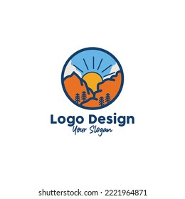 logo mountain design panorama view