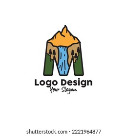 logo mountain design panorama view