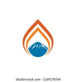 logo mountain drop luxury design vector