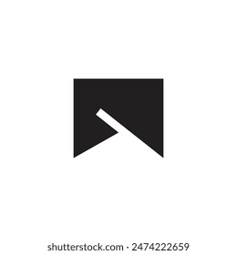 Logo Mountain Label schwarzes Design mit leerem Hintergrund