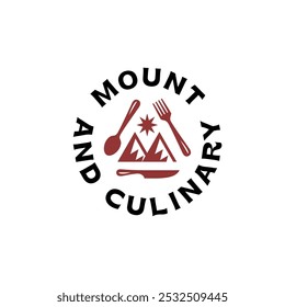 Logo mountain landscape restaurant in style modern design