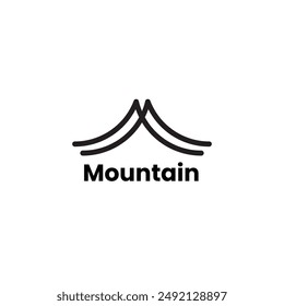 Logo mountain line stroke with blank background