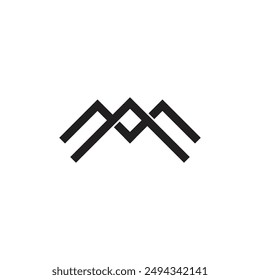 Logo mountain line stroke with blank background