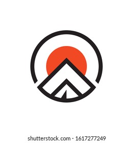 logo mountain modern simple line art 