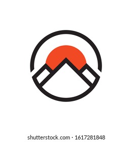 logo mountain modern simple line art vector