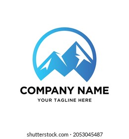 Logo Mountain round simple design