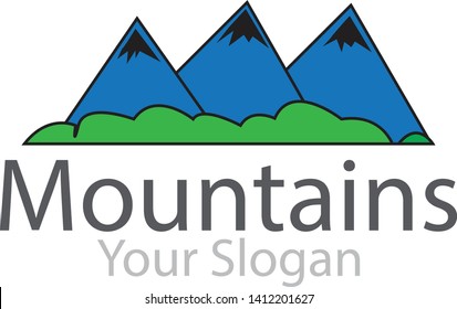 
the logo of the mountain is a simple logo, consisting of three simple mountains, suitable for various needs of your company or business logo,