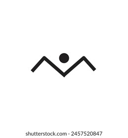 Logo mountain stroke minimalist with blank background