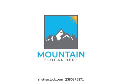 Logo mountain travel emblems. Camping outdoor adventure emblems, badges and logo patches. Forest camp labels in vintage style	
