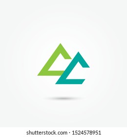 Logo mountain vector abstract. letter CC abstract vector