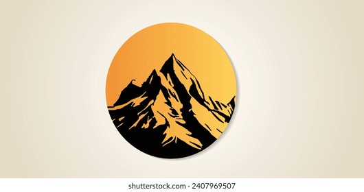 logotipo de la ilustración del vector de montaña