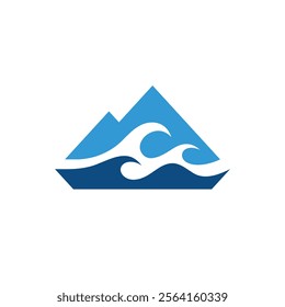 logo of mountains with rivers, springs