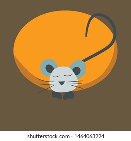 Logo with a mouse. Can be used for postcards, logos, avatars. Vector illustration.