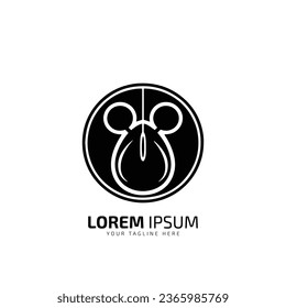 A logo of mouse vector silhouette icon template isolated