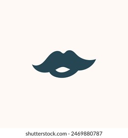 Logo bigote negro diseño único con fondo en blanco