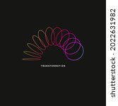 Logo movement. Coaching icon. Rotating circle concept. Evolution symbol. Progress sign.