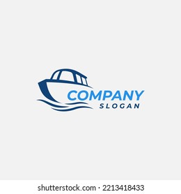 Logo with a moving boat icon