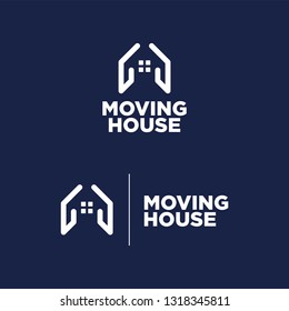 Logo Moving House Blue Background, Can Be Used For Logos, Icons Or Symbols, Etc.