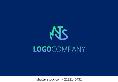 Logo MTS Letter shape initial, monogram style