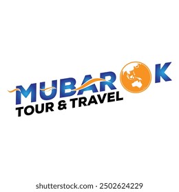 logo mubarok hajj umroh travel flat illustration