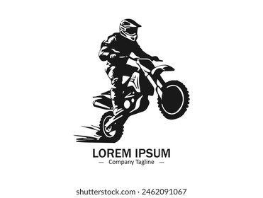 Logo of a mud bike icon silhouette design on light background