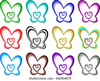 logo multicolored butterfly and heart