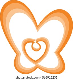 logo multicolored butterfly and heart