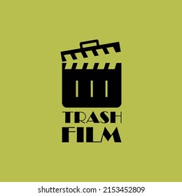 Logo Of A Multimedia Company With A Clapper Image Resembling A Trash Can